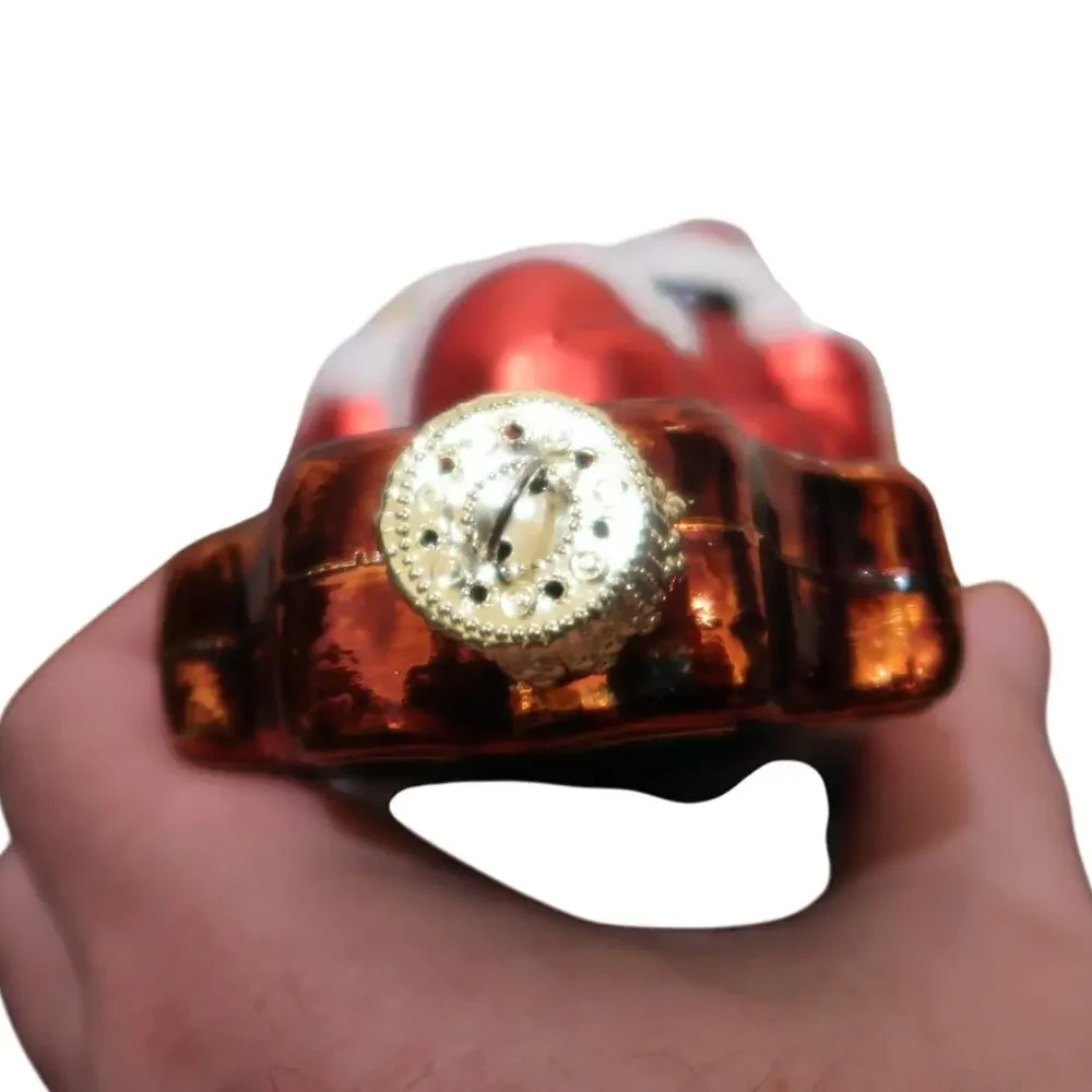 Blown Glass Santa Claus on a Throne Christmas Ornament Hand Painted 4 in Vintage
